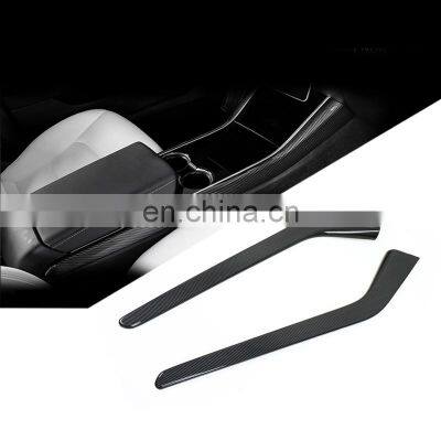 High Quality Carbon Fiber Center Console Side Edge Decoration Cover For Tesla Model 3