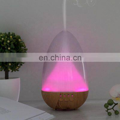 Hot Selling Portable  Air 7 Color  Led Light Wooden Base  Humidifier Aroma Diffuser 120ml