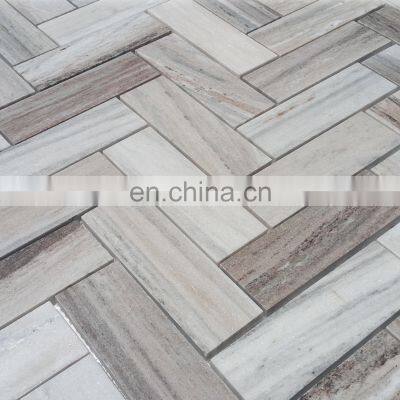 New Fashion decoration Customizable Palissandro Marble Herringbone Mosaic Made in Turkey Wholesale Price CEM-P-MOS-69-16