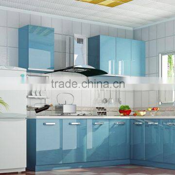 Modern design kitchen furniture L shape panel wooden kitchen cabinet