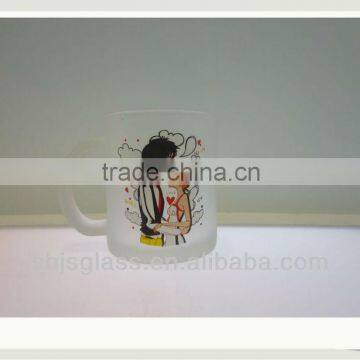 Decal froste glass mugs/glass cup