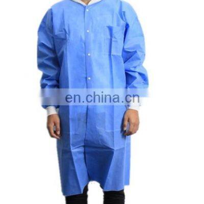 Disposable lab suit breathable electrostatic non-woven visit coat, SF white blue work suit