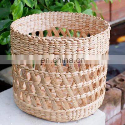 Natural HandWoven Natural Water Hyacinth Storage Basket Plant Holder Custom Lining Inside Cheap Wholesale