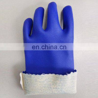 Blue Rubber Labor Protection Water Proof Oil Resistant Work Gloves photo-5