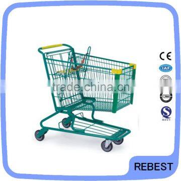 Powder coating steel material shopping trolley