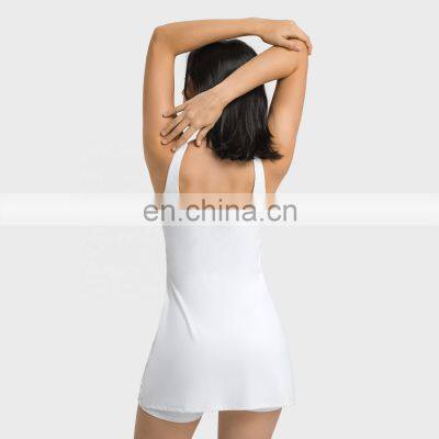2 In 1 Women Side Pockets Tennis Dress With Shorts Custom Quick Dry Sports Golf Wears photo-3