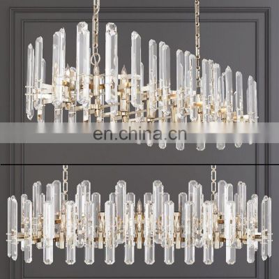 Bonnington modern luxury k9 crystal glass Linear chandelier hanging hotel restaurant  living room ceilings home decor lighting