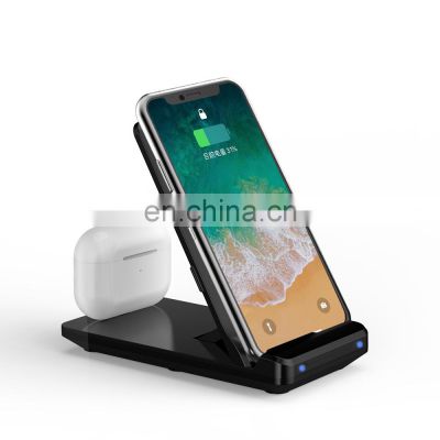 Vertical 3 in1 Magnetic Wireless Smart Phone Charger Fast Charging Office Desktop Wireless Charger