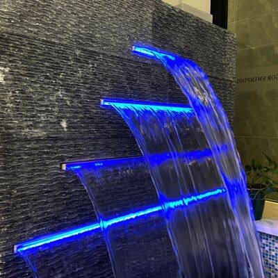 Outdoor Swimming Pool Decorative Water Descent Acrylic Waterfall