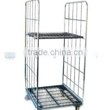 Warehouse Mesh Storage Foldable Roll Trolley photo-2