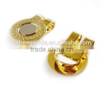 gold custom embossed logo zinc alloy golf cap clip 1623