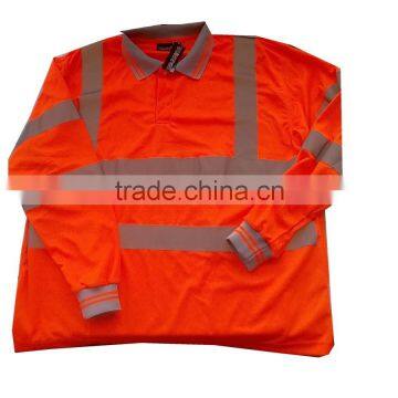 red long sleeve hi visibility reflective T-shirt