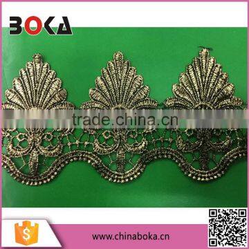 Boka 2015 gold lace trimming for veils,bridal wear and wedding dress                        
                                                Quality Choice