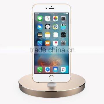 2016 New Arrival Aluminium alloy usb dock oval pattern USB Charging Cradle for iphone 5 5s 6s plus desktop charger