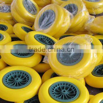 plastic rim 4.00-8 flat free tyre 4.00-8 wheelbarrow Pu foam wheel