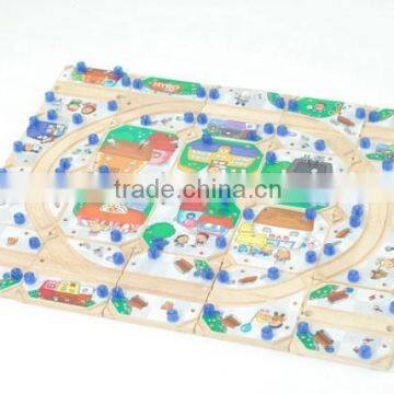 Kids wooden toy train track,railway track toy