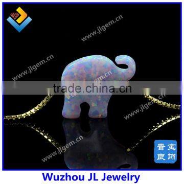 White Snow OP17 Synthetic Fashion Elephant Opal Gems Necklace Jewelry photo-4