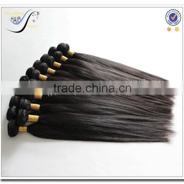 wholesale top quality machine weft natural color 100% virgin human hair weaving