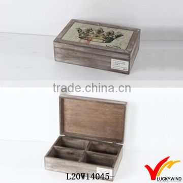 Handmade Compartments Vintage Style Storage Wooden Box