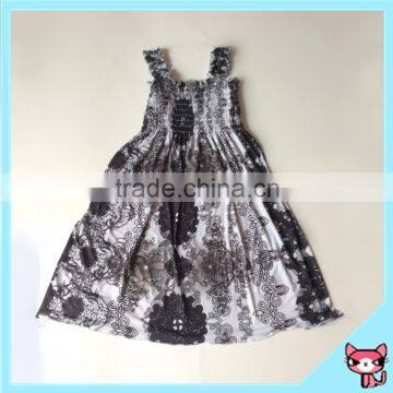 Top Fashion Black Floral Printed Women Vintage Dress