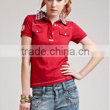 New design cotton fashion sports women polo shirt