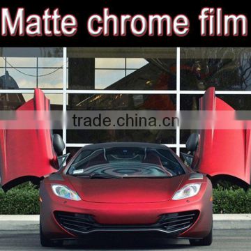 Most popular car wrapping fims 1.52x20m, red matt chrome sticker