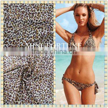 leopard printing wholesale lycra spandex fabric for swimsuit/bikini/swimwear