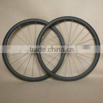 700C 38mm carbon wheels clincher bicycle wheelset aero spokes 23mm wide U Shape