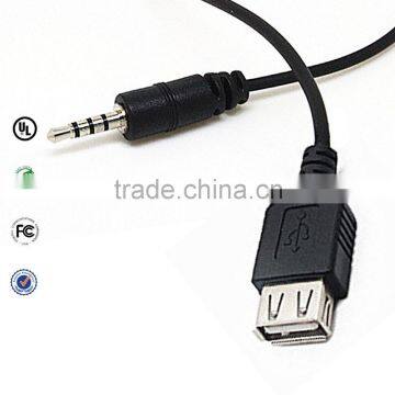 Sync Female Usb to 3.5mm Audio Jack Audio Cable