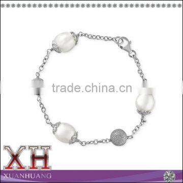 China Alibaba 925 sterling silver pretty freshwater pearl bracelet