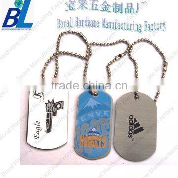 Various laser print dog tags with ball chain