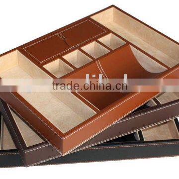 Chocolate color Leather Men's Valet