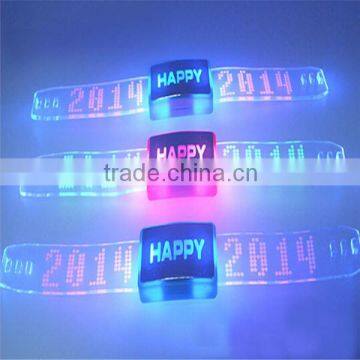 adjustable custom logo led bracelet plastic bracelet led wholesale