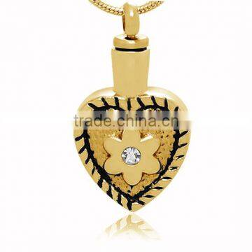 China Wholesale Ash Box Gold Plated Prayer Pendant with CZ stone Rligious Heart Vintage pendant