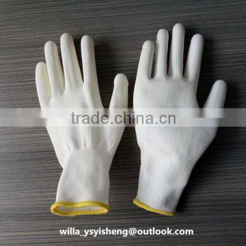 Wholesale white pu coated nylon work glove from Linyi factory