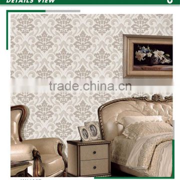 the most popular embossed pvc coated wallpaper, whisper gray damask wall decal for apartment , best price wall decal contractor