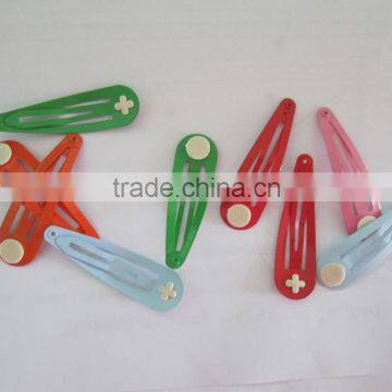 Custom 49MM Metal Hair Snap Clips With Colorful For girls
