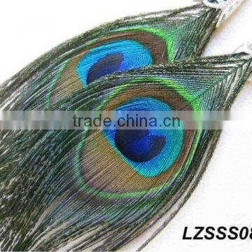 Vintage Dangle Peacock Feather Earrings LZSSS08
