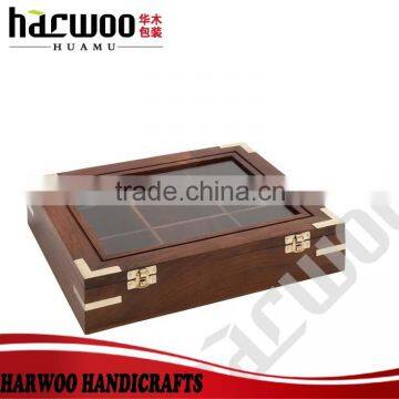 new design wooden watch display case,display case with compartments,customized wooden watch box