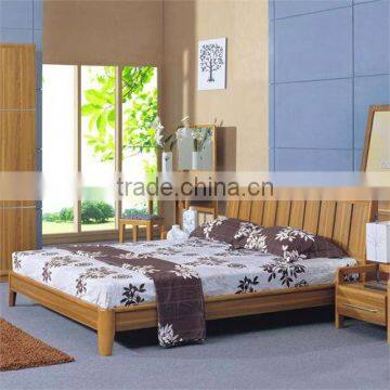 Low wooden queen bed in bedroom furniture,comfortable double bed design