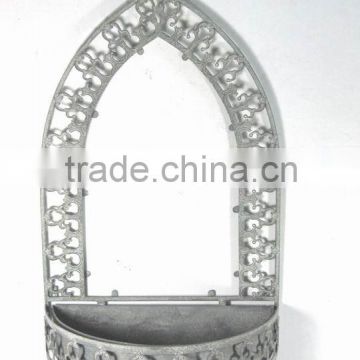 090265F-L- metal mirrored wall plant holder