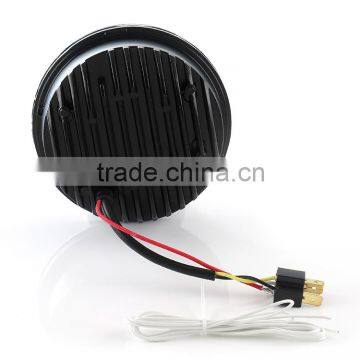 5.75 Inch LED Headlight 5-3/4" 40W Headlamp DRL With Angel Eyes Daymaker Projector Auxiliary Lighting Kit for Harley Motorcycle photo-5