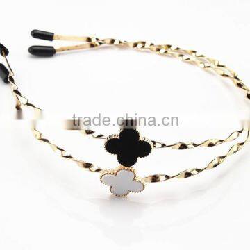 fashionable alloy lucky clover shape twisted metal headband