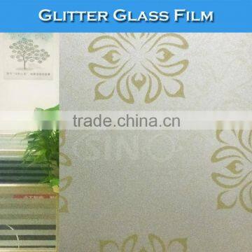 F014 Glitter Frost Window Decoration Stickers China Glass Film