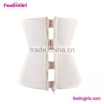 FeelinGirl Hook And Zipper Rubber Latex Waist Trainer Sexy Waist Training Corsets Waist Cincher Corset Tops Body Slimming Shaper