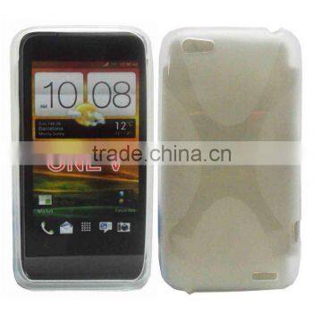 soft X-shape TPU gel case for HTC ONE V