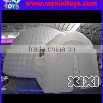 XIXI dia 9m Oxford fabric inflatable LED dome tent with tunnel for party