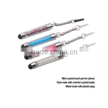 Fashion Crystal Touch Screen Stylus Pen, Mini Touch Pen