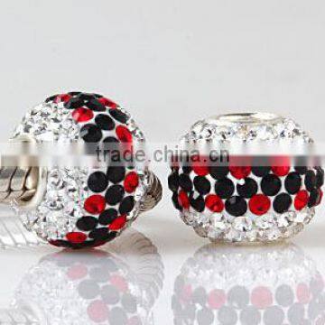 European style sterling silver austrian crystal bead