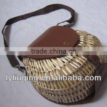 new style handmade wicker fishing creel /basket with straps handbag